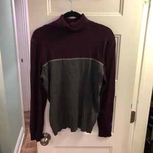 Maroon and Gray turtleneck from Calvin Klein. Size L